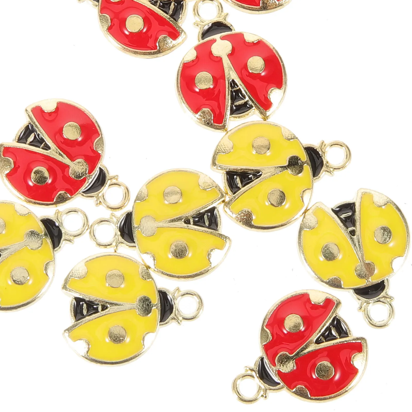 

10 Pcs Jewelry Alloy Ladybug Pendant Mini Charms for Making Necklace Jewellery Insect