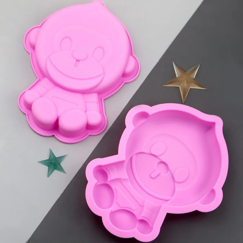 Monkey Series Silicone Resin Molds, Single Hole, Big, Cartoon, Puffed, Cookie Cutter, Molds, 514