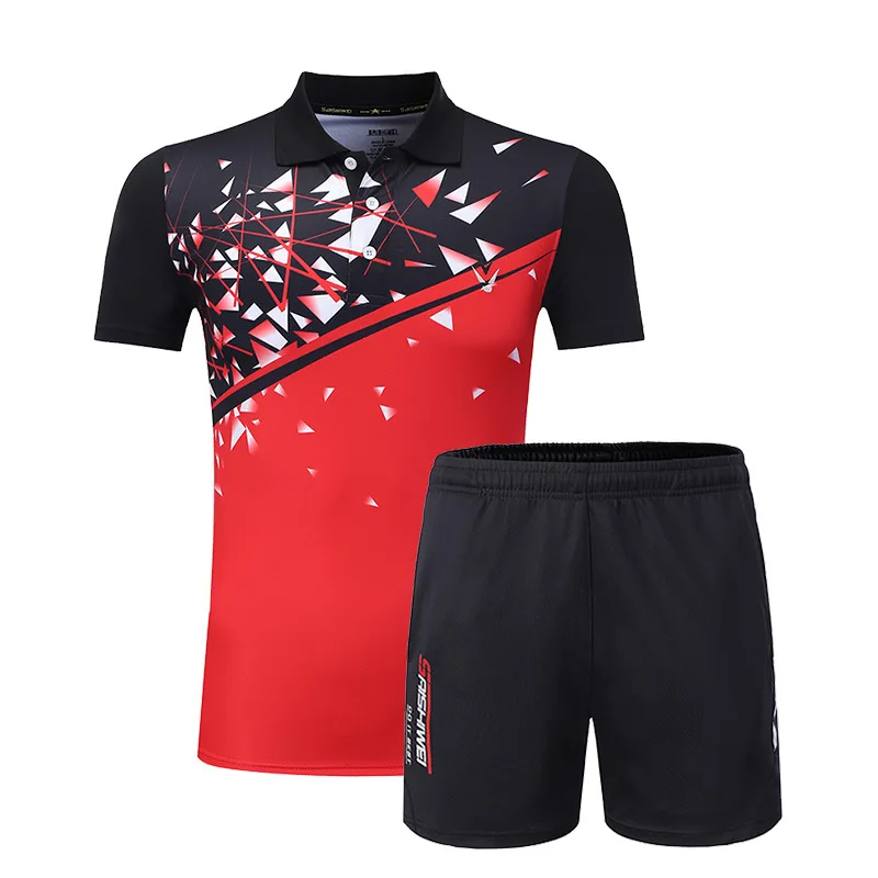 Heren Tennisshirts Set Nieuwe Design Sport Pak Shorts Met Truien Ademend Snel Droog Badminton Tafeltennis Sportkleding