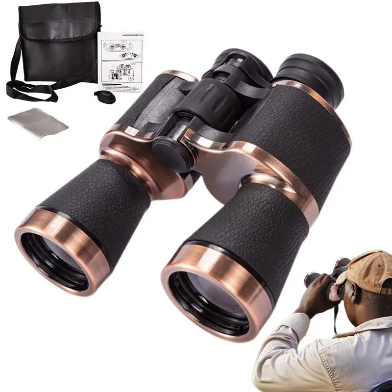 Travel Binoculars Portable 20x50 Binoculars Telescope Waterproof Outdoor Binoculars With Carrying Case Large Eyepiece Spyglass