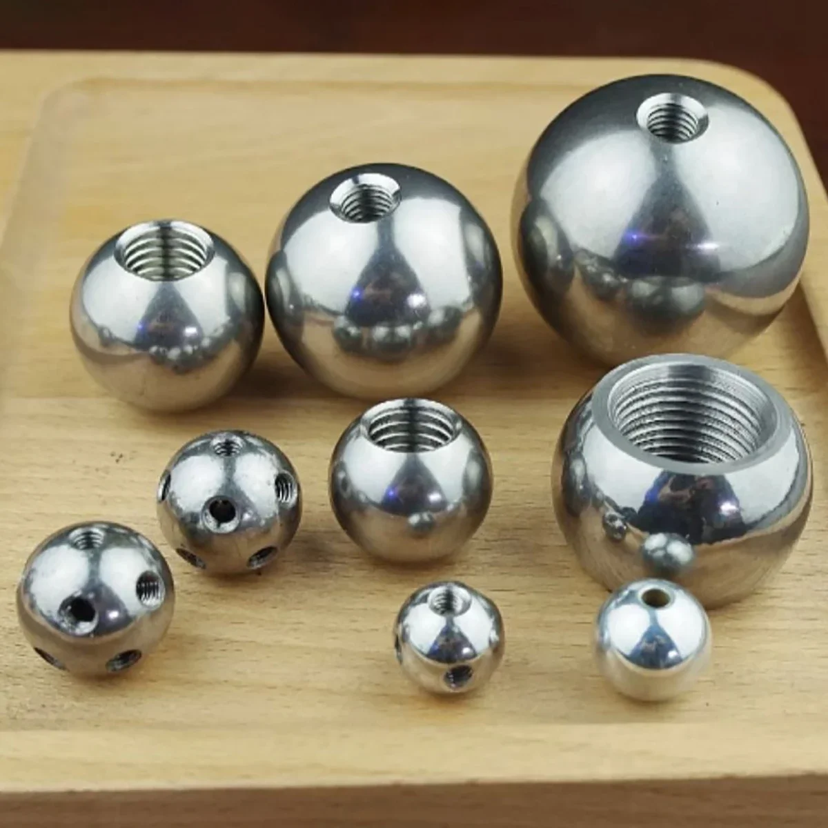304 Stainless Steel Solid Ball Knobs, Metric Threaded M2-M16 Spherical Nuts, Half Hole Tapping Metal Balls 5-60mm