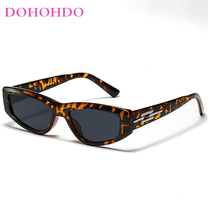 

DOHOHDO 2024 New Personalized Ins Small Frame Sun Glasses Retro Cat Eye Women Sunglasses Vintage Punk Eyeglasses Men Accessories