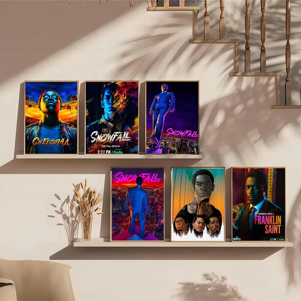 ورقة بيضاء ملصق التلفزيون تساقط الثلوج ، ملصق جودة عالية ، لوحة فنية جدارية ، ديكور غرفة الدراسة