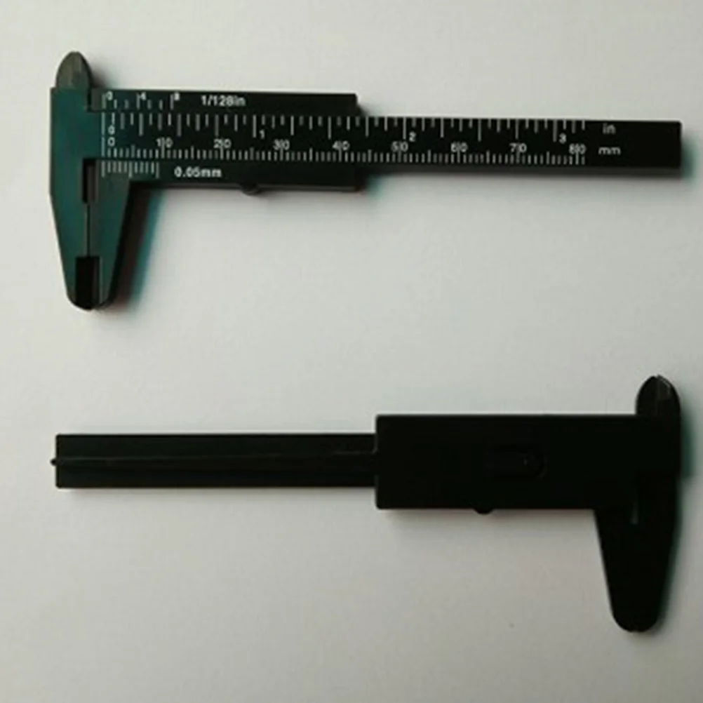 

Mini Sliding Plastic Vernier Caliper 80Mm for Jewelry Button Size Measurement Black Gauge Tool Vernier Caliper