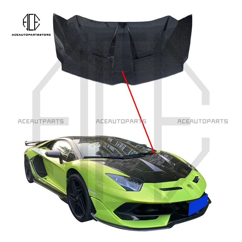 Svr Style Carbon Fiber Engine Hood Bonnet For Lamborghini Aventador LP700-4 LP720 LP740 Svj 2011-2019