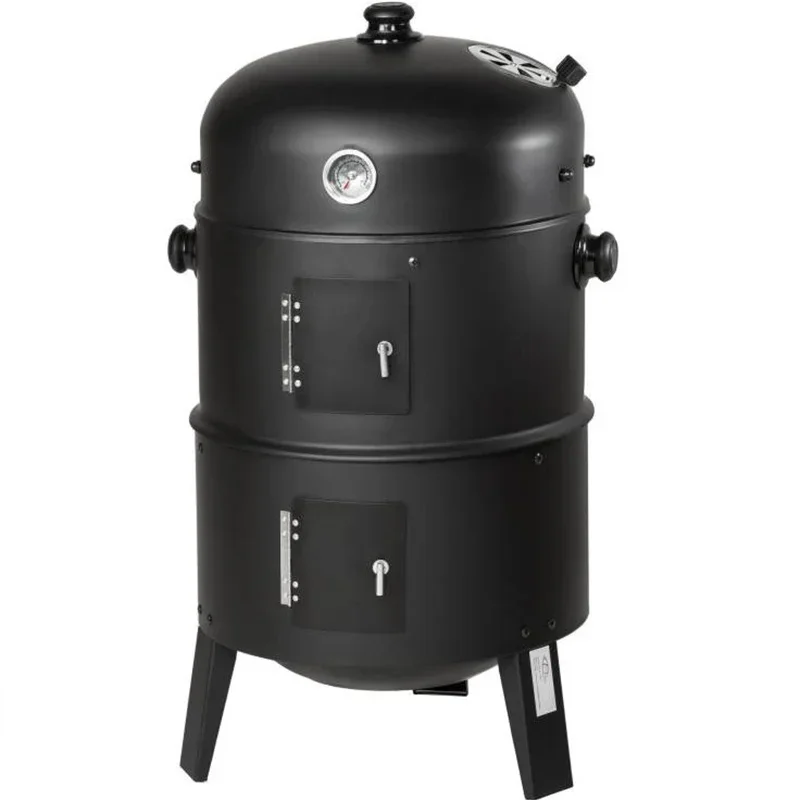 3-In-1 Rookoven Barbecue Oven Buiten Brandhout Kachel Binnenplaats Barbecue Rek