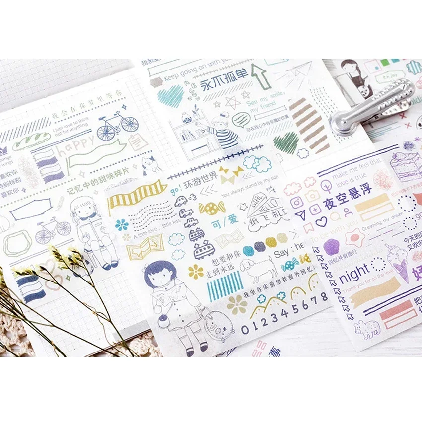 

10pcs/lot Stickers Scrapbooking With Collage Stationery Stickers Series Decorative Fall In Love Label Diary