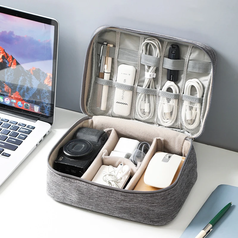 Digital Cable Organizer Bag Portable Water-proof Mouse Data Line Wire Plug Storage Case Travel Headphone Cable Compartment Bag