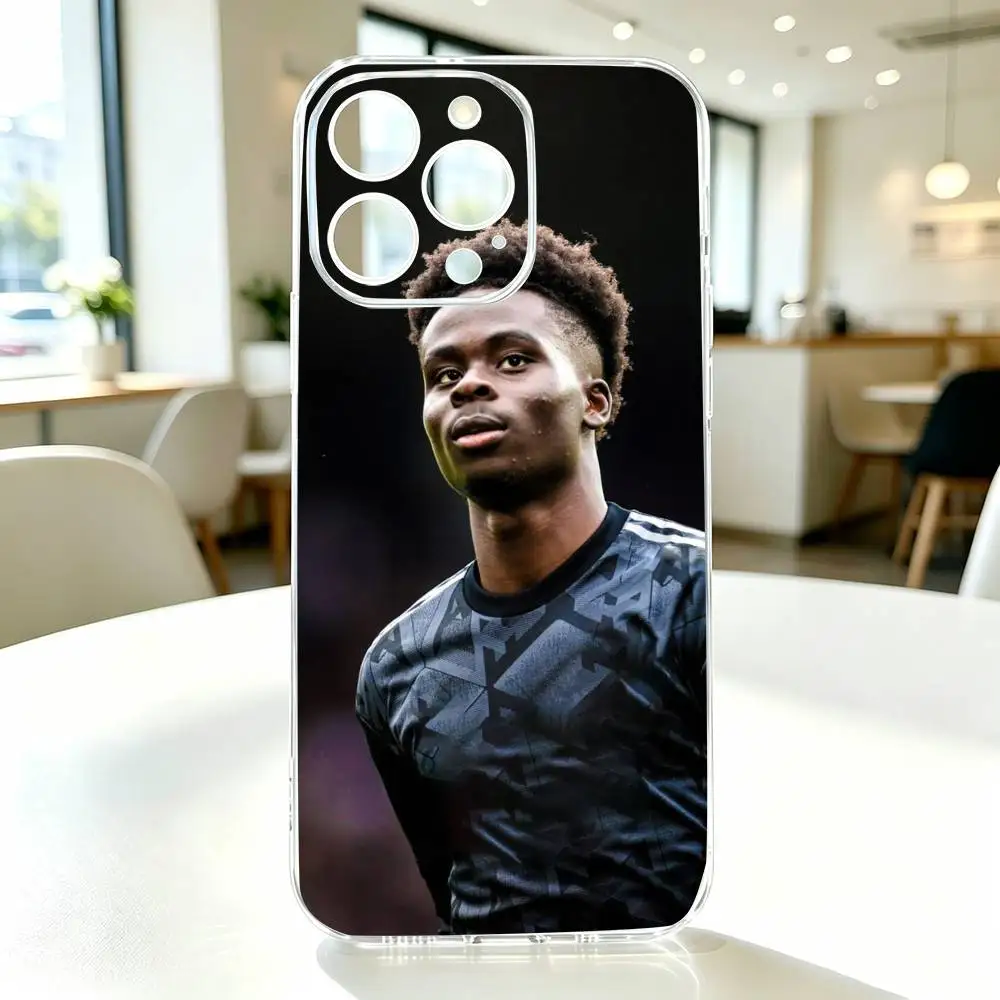 Football B-Bukayo Saka 7   Phone Case For iPhone 17 16 15 14 13 12 11 Mini Pro Max Plus Transparent Cover