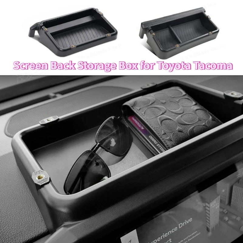 

For Toyota Tacoma 2024 2025 Car Dashboard Screen Back Storage Box Container Holder Tray Storage Box Organizer Car Accessories