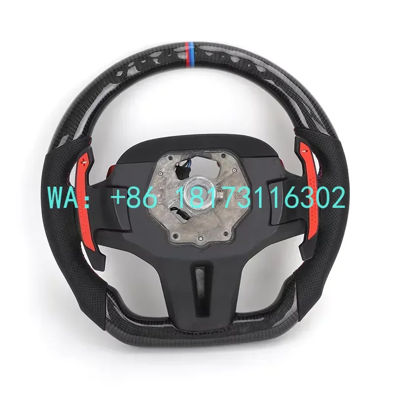 China Plant 2026 With M1 M2 Button Half Perforated Leather Carbon Steering Wheel G01 G20 G30 G31 M2 G87 M3 G80 G81 M4 G8
