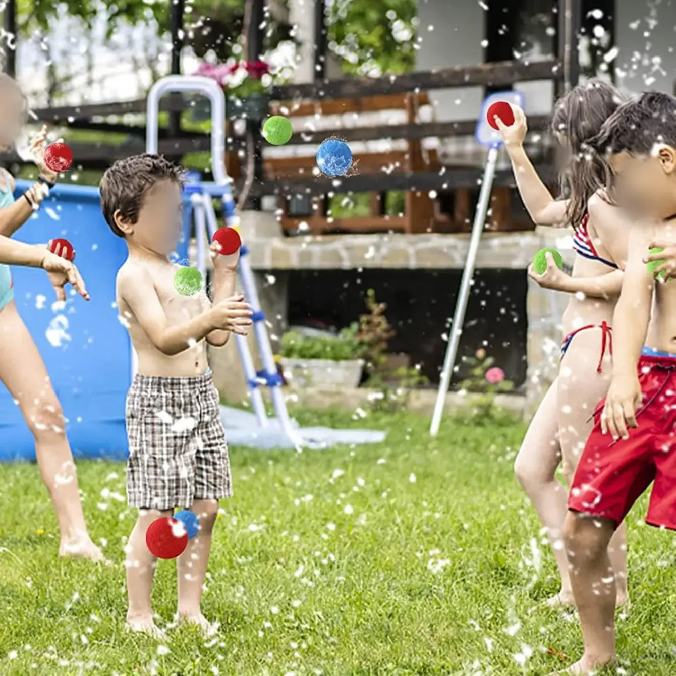 15 sztuk gąbkowe kulki wodne wielokrotnego użytku kolorowe dorosłe dzieci gąbka bomba wodna Splash balony basen letnie zabawki wodne gry