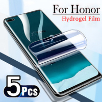 5PCS For Honor 70 90 50 200 Pro Full Cover Hydrogel Film Screen Protector For Honor X9B X8b X9C X9A X8A X7A Magic 6 5 Lite 7 Pro