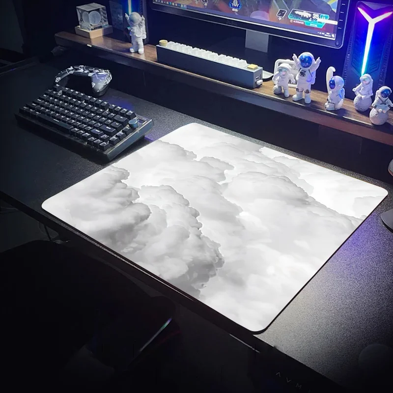 

Black white cloud office mouse pad desk mat laptop mat carpet Laptop game player PC computer table game accessories 400x900x4mm