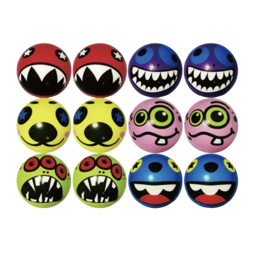 12PCS Squeezing smiley face PU funny foam expression soft ball toy sponge pressure ball children's adult sports toy ball