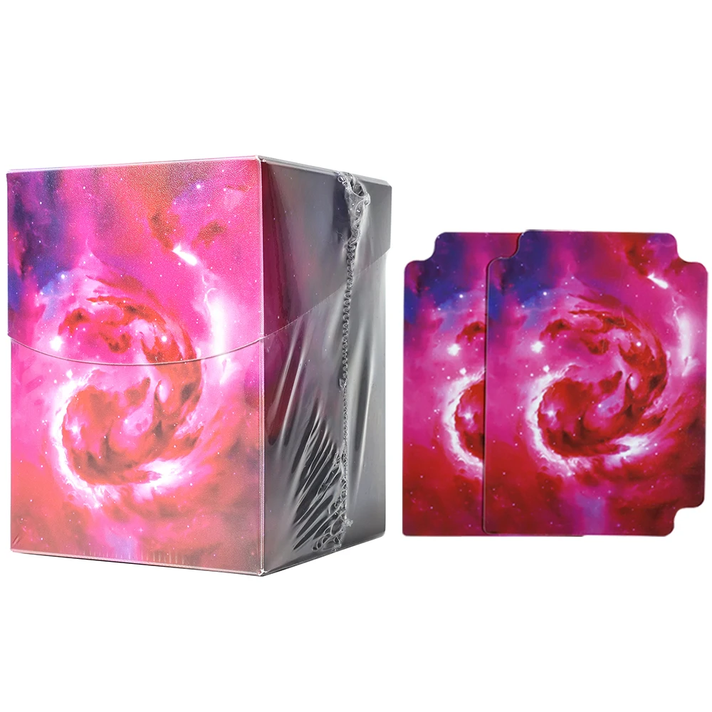 100+ BASIC LANDS Plastik-Sammelkartenbox für Doppelt-Gehüllte Karten TCG/CCG Aufbewahrungskarten-Deckbox für MTG/YGO Mit Zwei Trennwänden – Detail 6