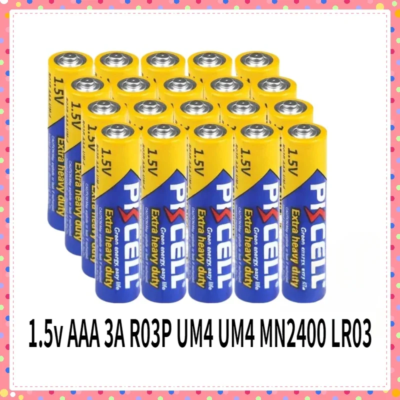 20PCS For PKCELL 1.5v AAA battery 3A R03P UM4 Zinc Carbon Supper Heavy Duty Dry And Primary Battery equel to UM4 MN2400 LR03