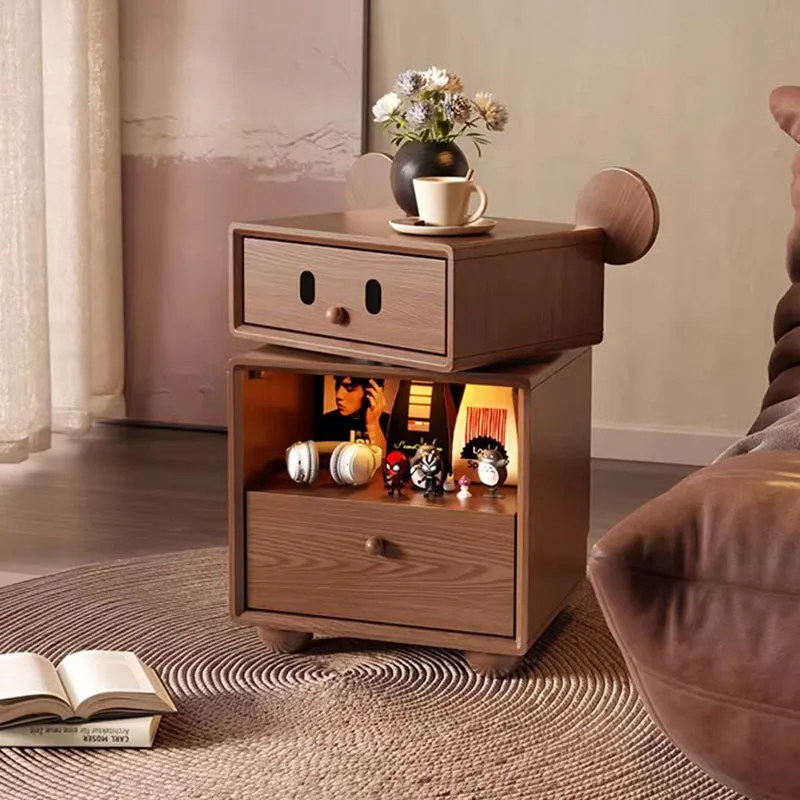 

Wood Cabinets Bedside Table Cute Bedroom Drawers Simple Decor Trendy Nightstand Storage Coffee Criado Mudo Library Furniture