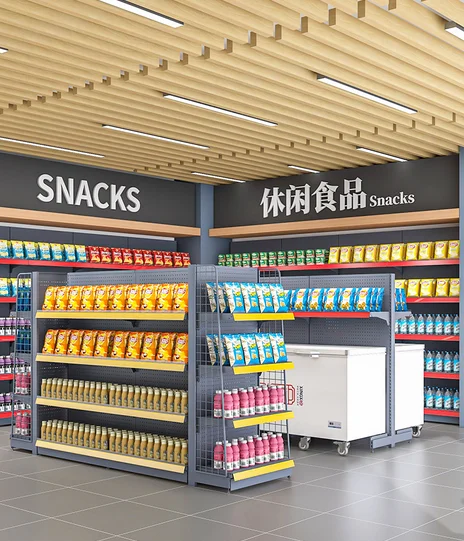 Supermarket shelf, convenience store, display shelf, snack department, multi-layer single and double sided combination shelf