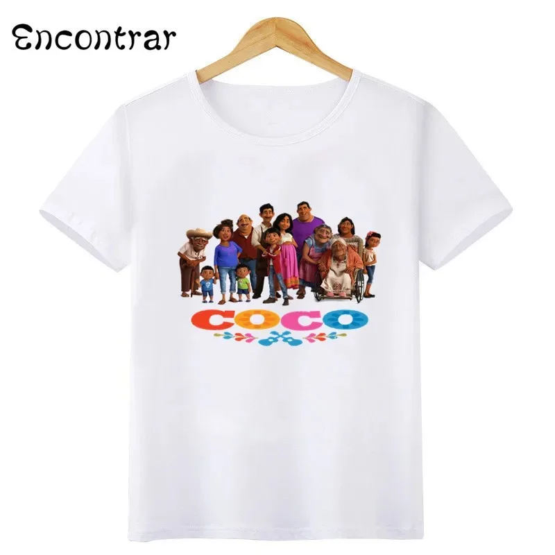 Disney Movie Coco Print Cartoon Kids T-shirt Fashion Girls Clothes Baby Boys Short Sleeve T Shirt Children's Clothing,HKP5803