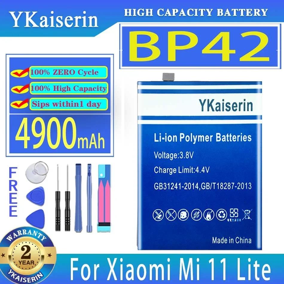 

Запасная батарея ykaisсеребрин 4900 мАч BP42 для Xiaomi Mi 11 Lite Mi11 Lite 11Lite мобильный телефон