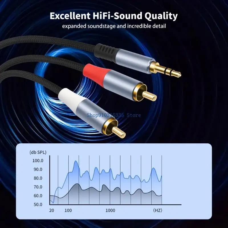 Gold Plate 3.5mm to 2 Music Cable for Superior Sound Quality & Longevity