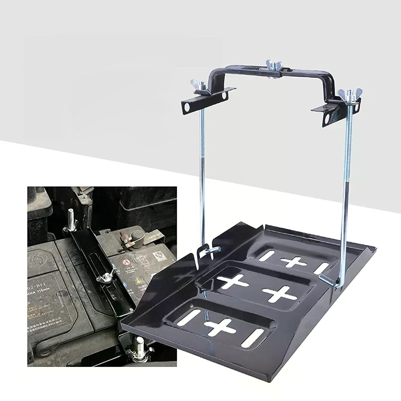 Soporte Universal Ajustable para Batería de Coche, Bandeja de Almacenamiento, Soporte de Montaje con Abrazadera para Auto y SUV