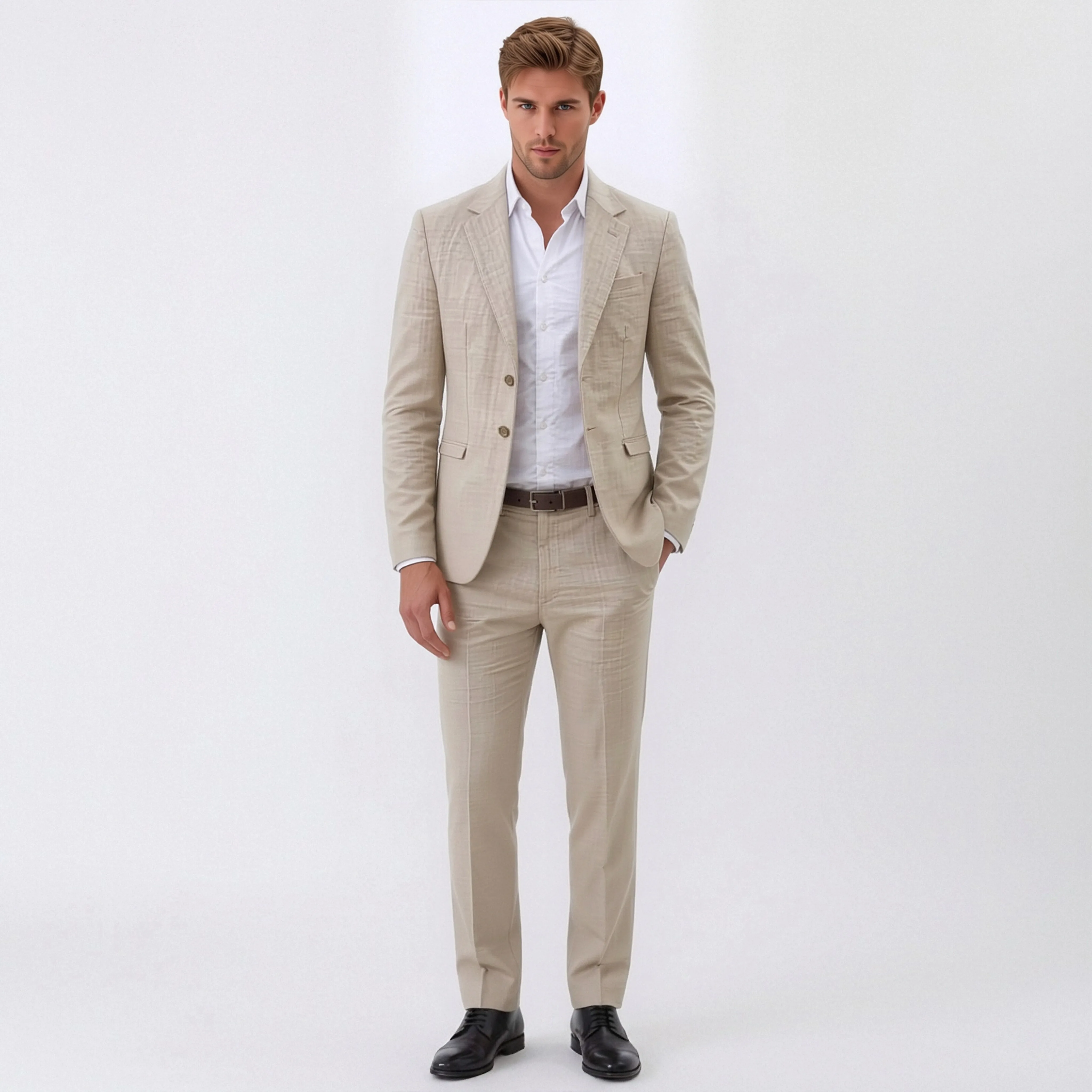 

OPEODLY Men's 3 Piece Tuxedo Suit Slim Fit One Button Blazer Jacket Vest Pants Set for Formal Wedding Business