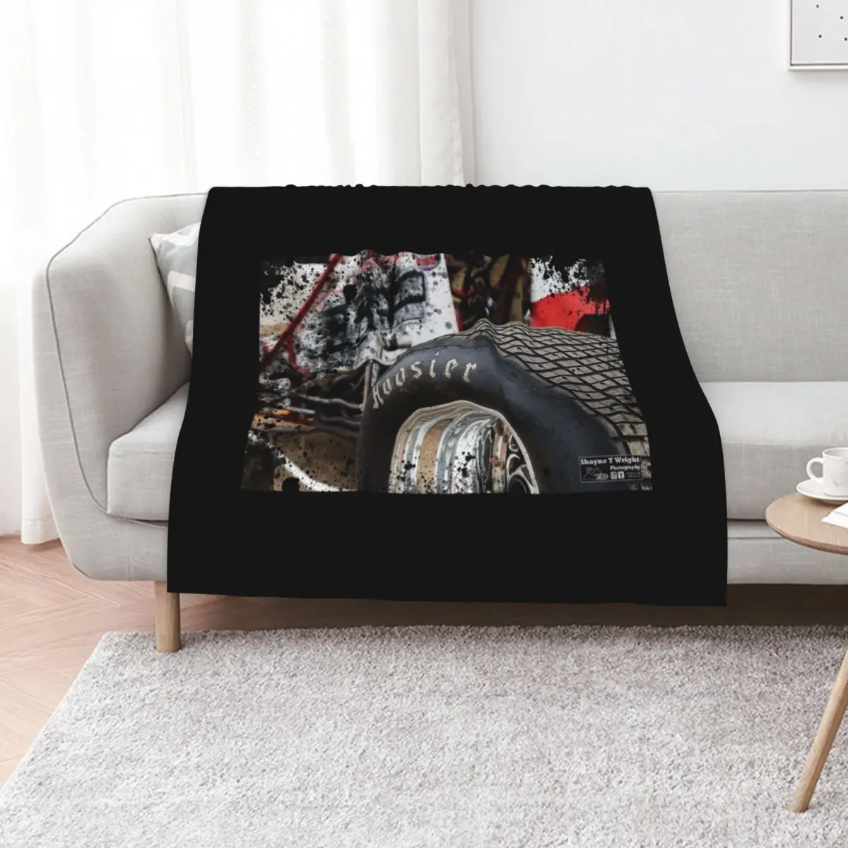 Hoosier Sprint car tire on show. Throw Blanket For Sofa Thin Summer Shaggy Beach Hairy Large Blankets