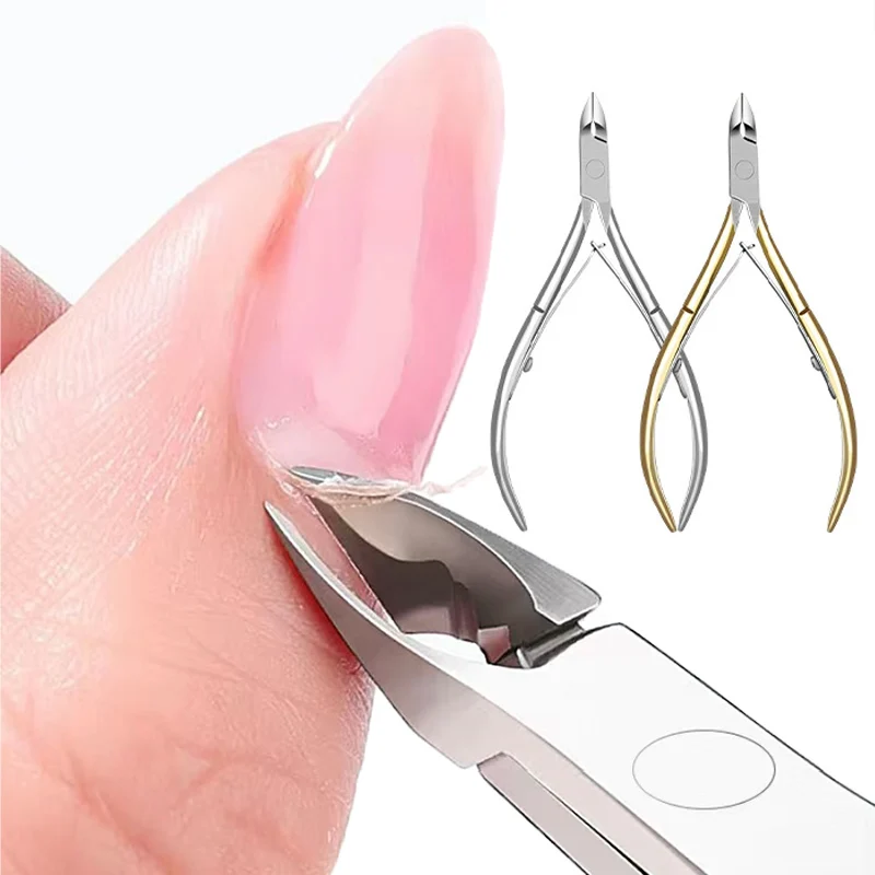 

1/2Pcs Stainless Nail Scissors Profession Remove Dead Skin Cuticle Nails Clipper Silver Golden Convenient Trimming Manicure Tool