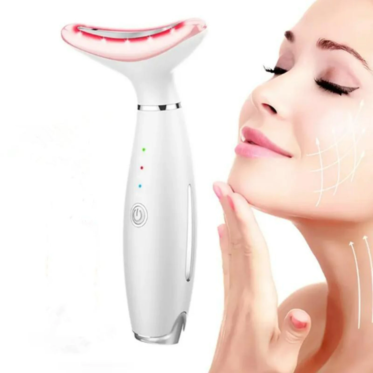

Luxurious Ultimate Beauty Neck Massager with Triple Color Light - Perfect for Relaxation and Rejuvenation - 3 Adjustable Modes -