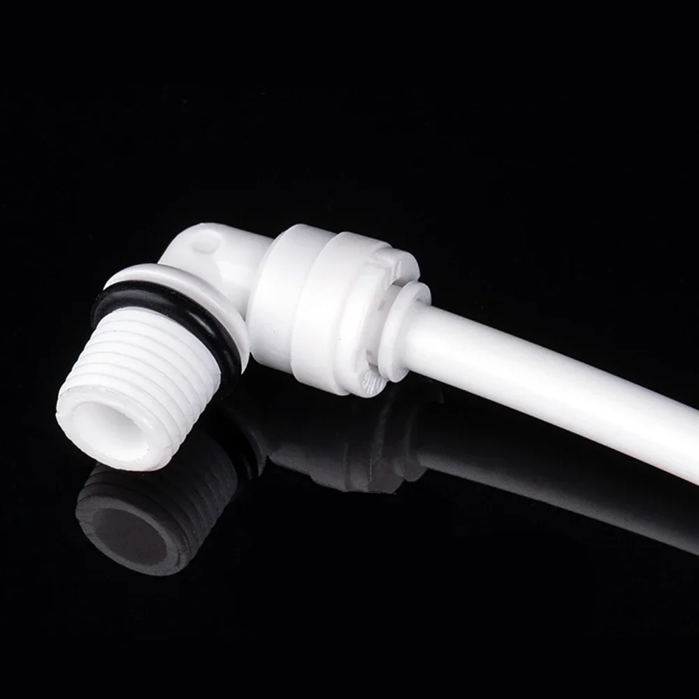 

Fit 1/4" 6.35mm OD Tube x 1/4" BSP Male 90 Deg Elbow POM Quick Fitting Connector Aquarium RO Water Filter Reverse Osmosis System