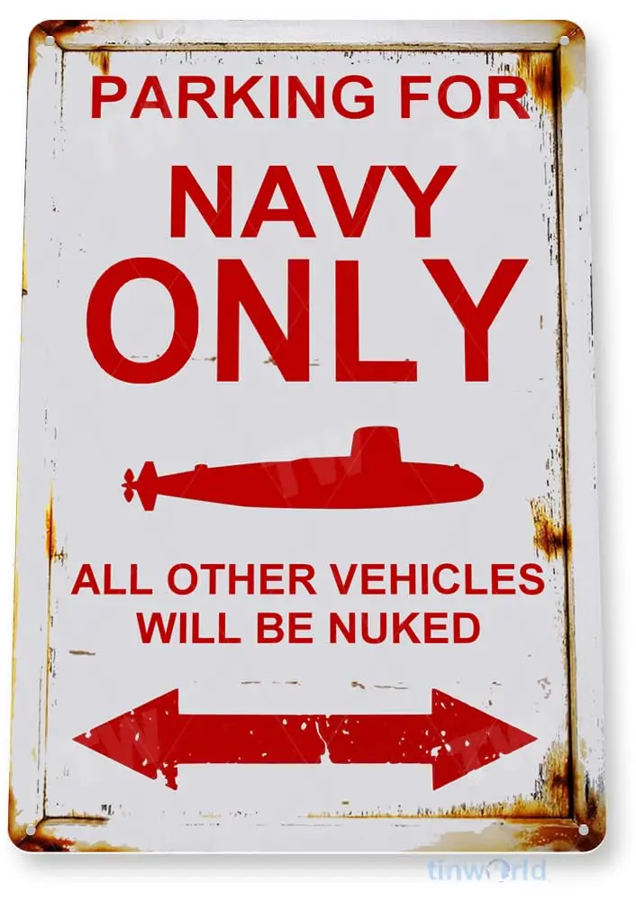 Navy Parking Sign Submarine No Parking Metal Tin Sign Decor D472