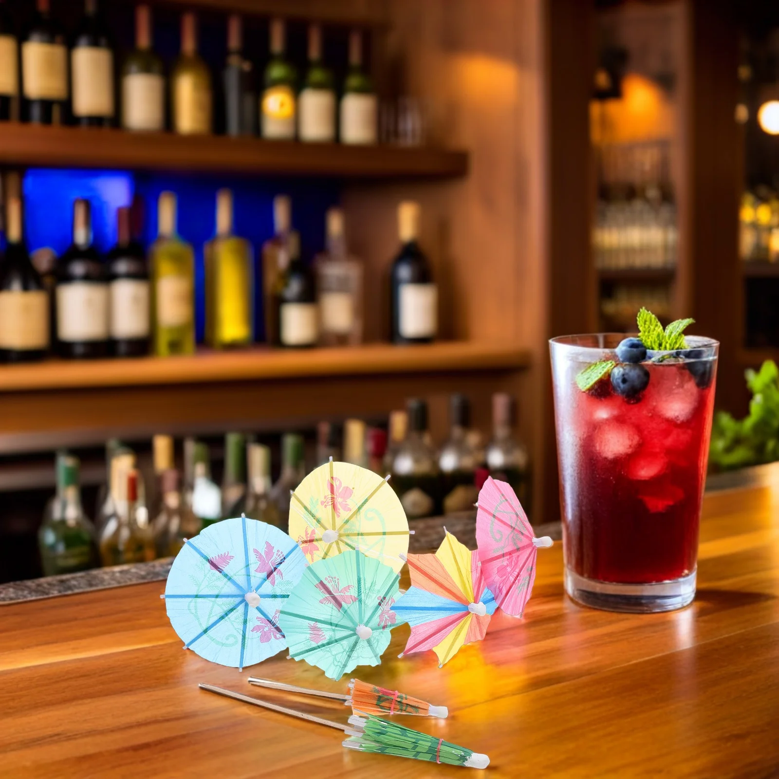 

120 Pcs Watermelon Tropical Cocktail Umbrella Paper Little Umbrellas for Drinks