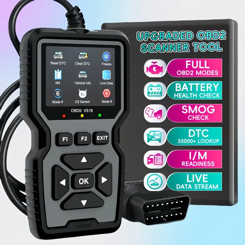Professional Obd2 Scanner, Enhanced Engine Fault Code Reader and Reset Tool, Suitable for Advanced Obdii/Eobd Automotive Diagnostics
