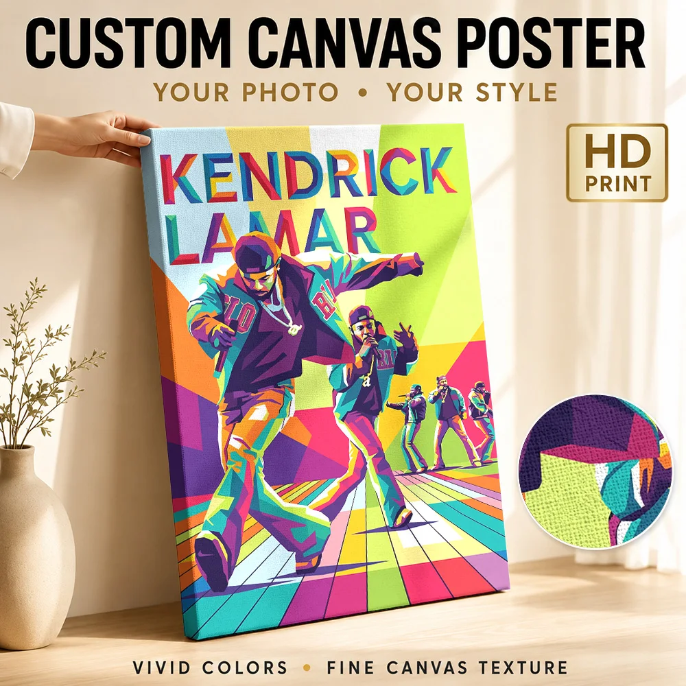 Colorful Musician Performing on Stage Canvas Print Poster Custom Modern Aesthetic Wall Art for Dining Room Decor Ready to Hang