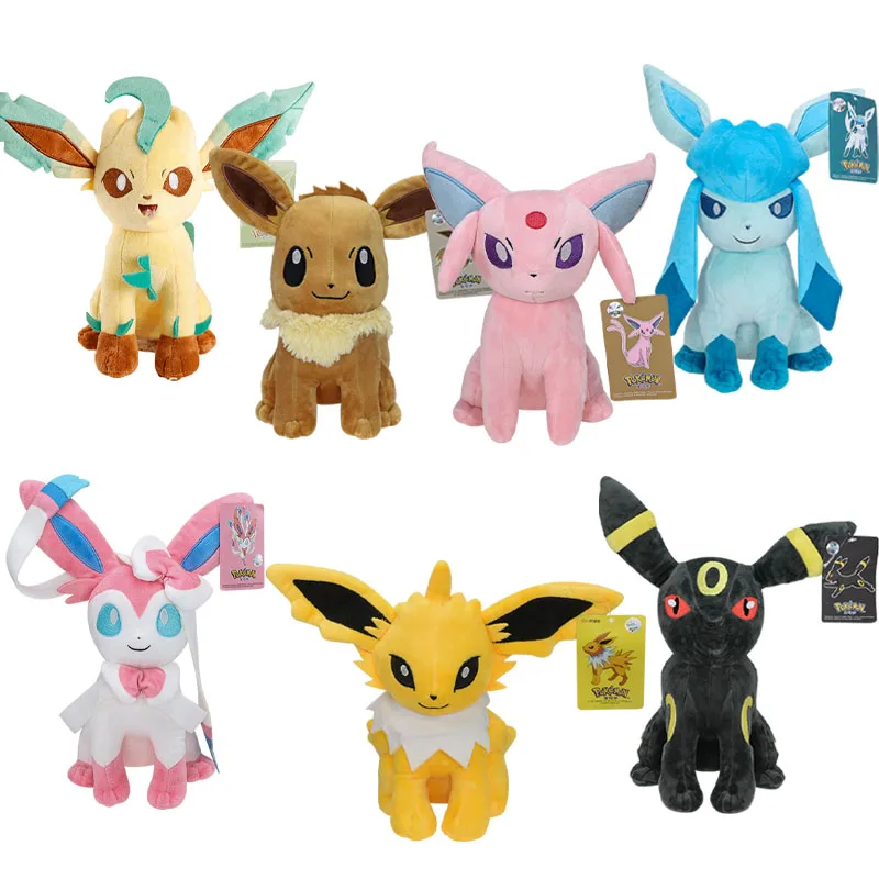 

Оригинальные плюшевые игрушки Pokemon, аниме Eevee Jolteon Umbreon Espeon Glaceon Leafeon Sylveon, мягкие куклы, детские рождественские подарки