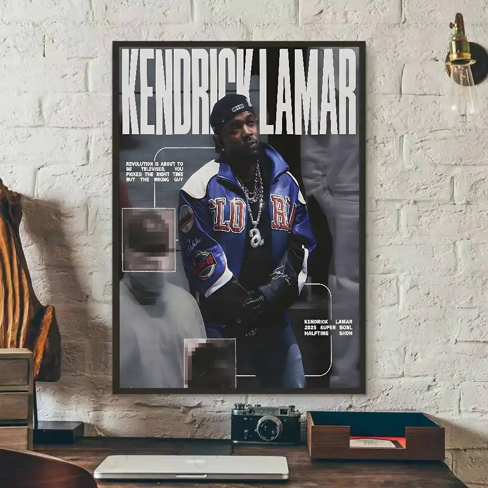 K-Kendrick Lamar Rapper Poster Gallery Prints Self Adhesive Home Decor Decoration Wall Decals Living Room Sticker