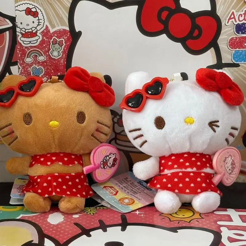 لطيف المرأة مرحبا كيتي حقيبة قلادة الوردي القوس القط الفراولة أفخم دمية سحر المفاتيح حقيبة ظهر الطالب اكسسوارات فتاة الهدايا