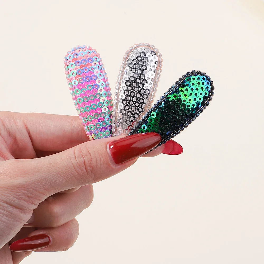 10Pcs/Set Kids Sequins BB Clips Hair Clips for Kids Handmade Hairpins Water Drop Barrettes Headwear Girls Baby Hair Accessories