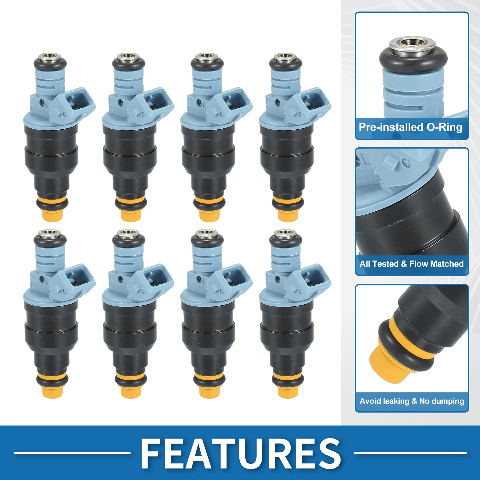 UXCELL Fuel Injector No.0280150947/F1TZ-9F593-D for Ford F-250  XL XLT 91-95 7.5L 8Pcs