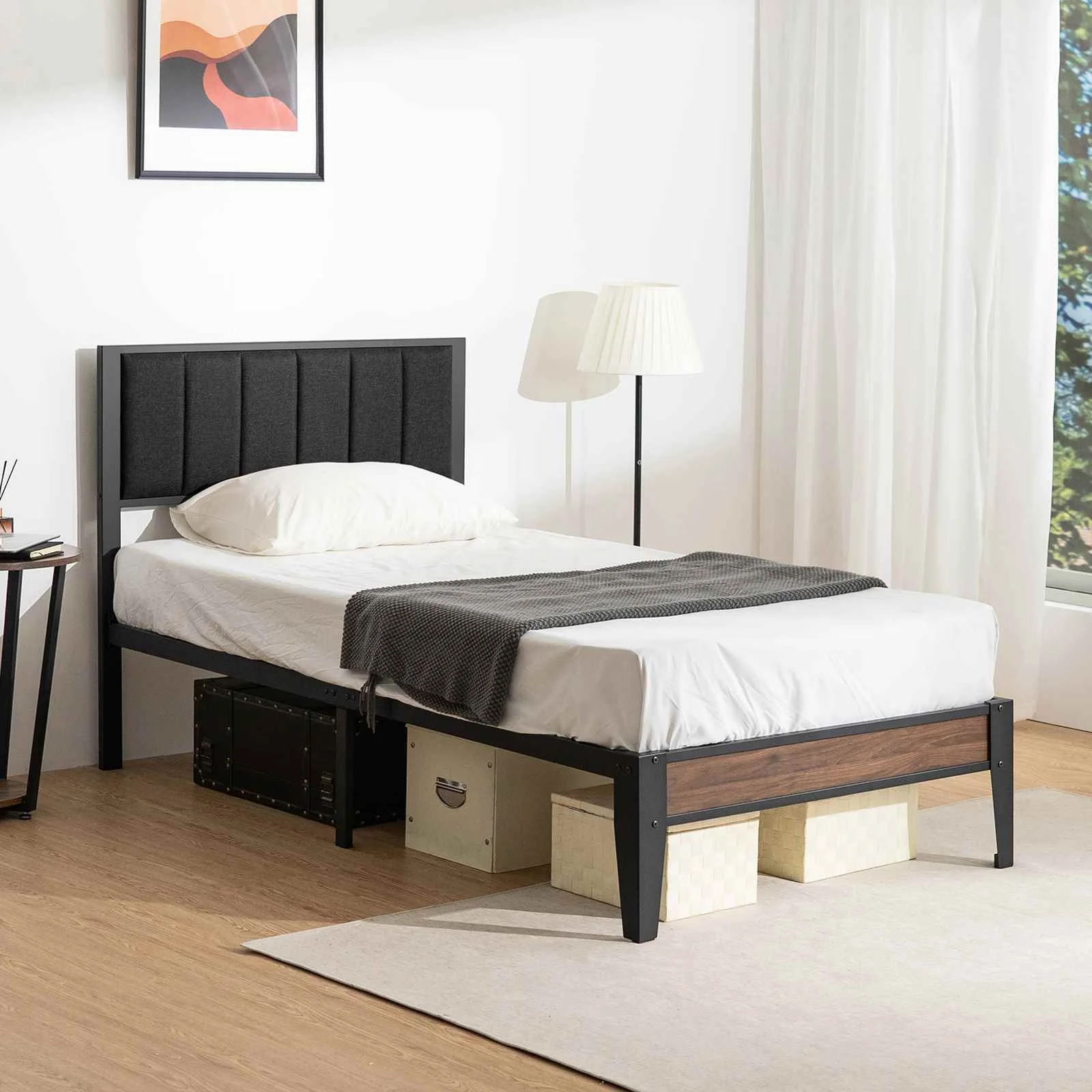 Premium Iron Bed Frame Easy Assembly Mattress Foundation Ultimate Comfort for a Restful Sleep