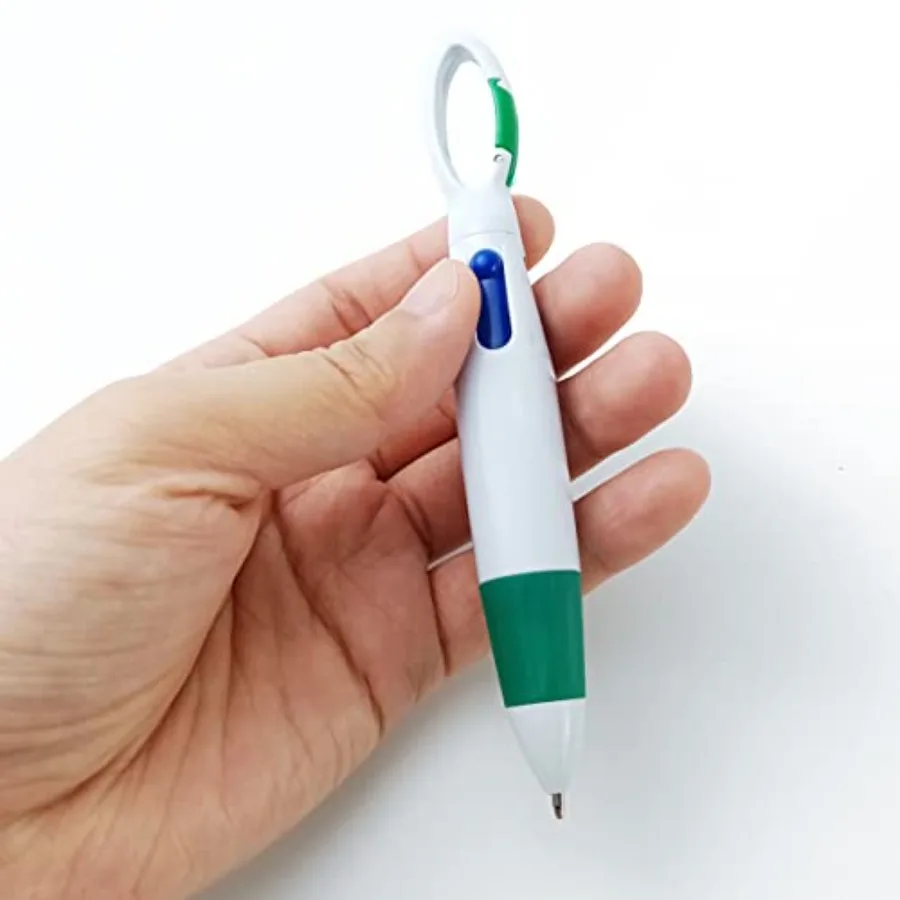 24 قطعة من أقلام المكوك البلاستيكية 4in1 أقلام حبر جاف قابلة للسحب أقلام متعددة مع سلسلة مفاتيح بإبزيم على الجزء العلوي للمكتب والمدرسة Su #5