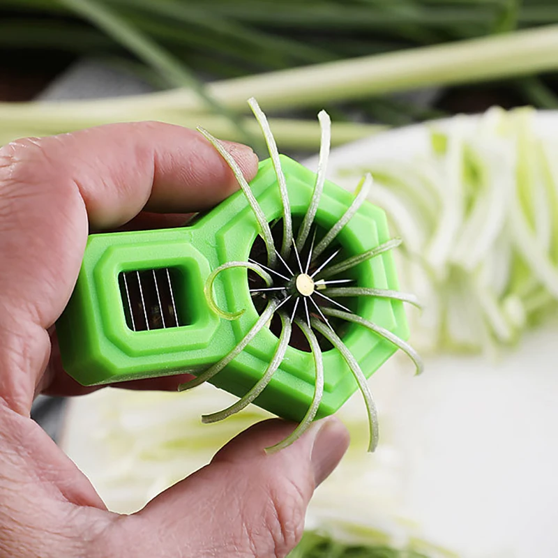 Green Onion Cutter Scallion Slicer Stainless Steel Scallion Slicer Kitchen Gadget For Precise Shallot Green Onion Vegetable Tool