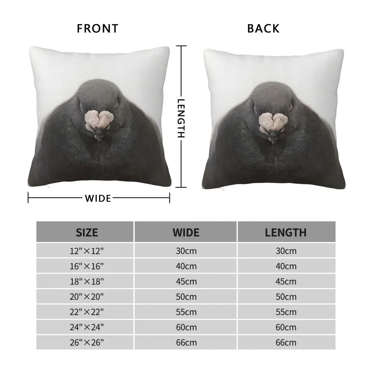 Pigeon Looking Around Pillowcase Polyester Linen Velvet Printed Zip Decor Bed Cushion Cover