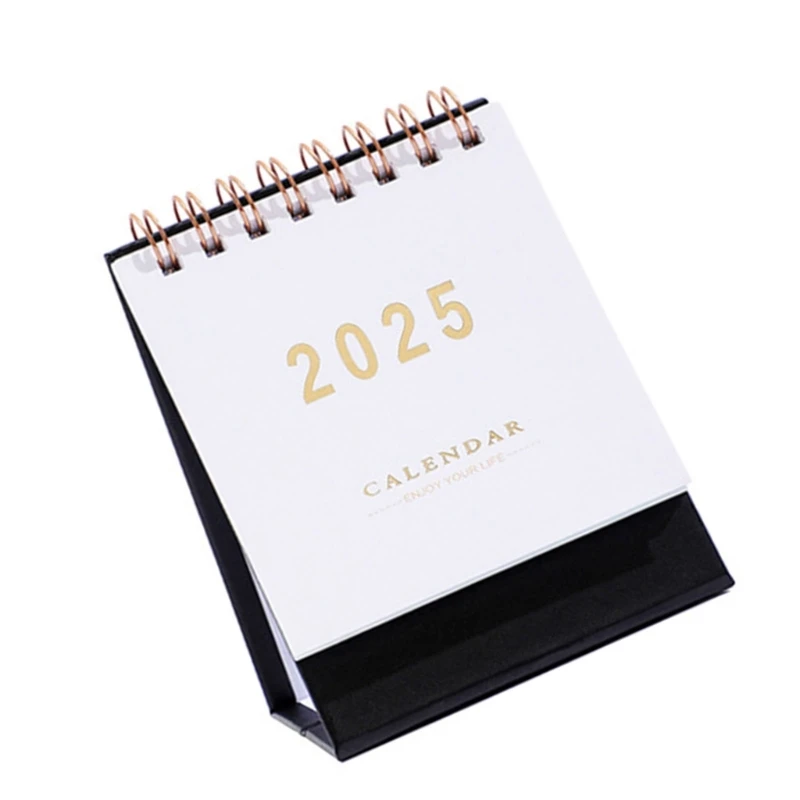 2024-2025 Calendar Small Tabletop Calendar Runs from July 2024 to December 2025 Stand Up Desk Calendar Twin-Coil Binding