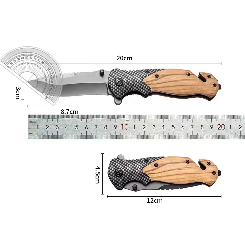 Stainless steel folding knife high hardness camping survival multi-function portable multi-purpose knife household fruit knife