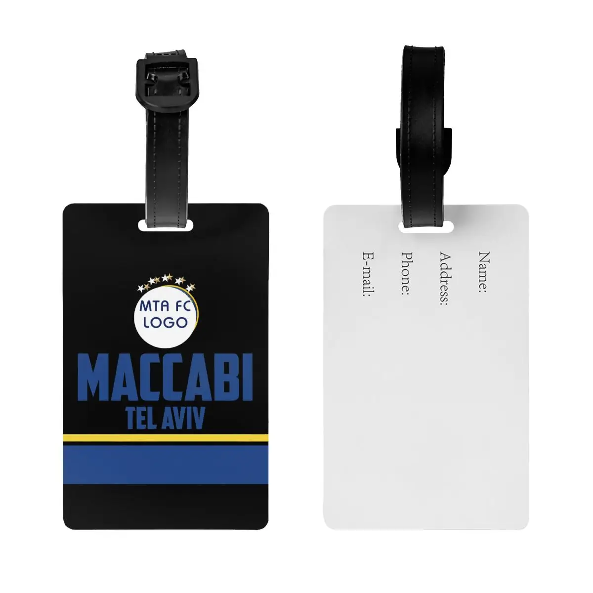 Maccabi Tel Aviv Luggage Tag Suitcase ID Address Holder Baggage Boarding Tag Portable Label Bag