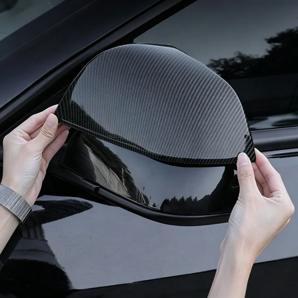 For Tesla For Model 3 2024 Rearview Mirror Cover Carbon Fiber Material Mirror Guard Built for OEM Side Mirror Compatibility