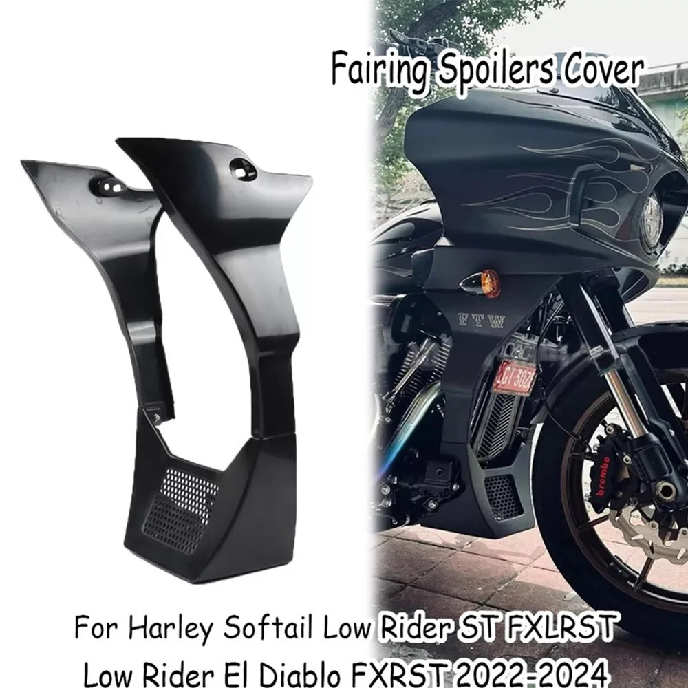 Motorcycle Accessories Black Fairing Spoilers Cover For Harley Softail Low Rider ST FXLRST 2022-2024